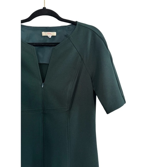 Trina Turk Kane Textured Point Dress Deep Green Size 6 - Picture 3 of 6